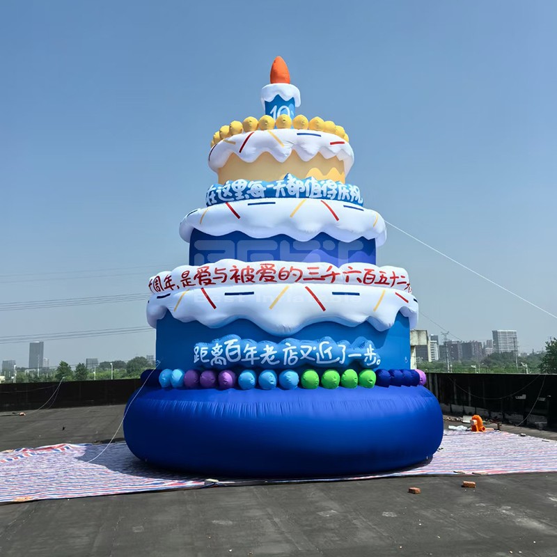 Happy Birthday Props large cake balloon,portable inflatable birthday cake balloon for sale
