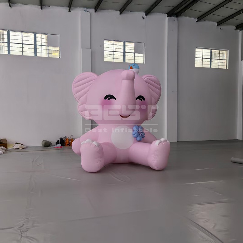 Cheap Inflatable Cartoon Characters-Perfect for Party Decorations and Celebrations mascot sitting pink elephant