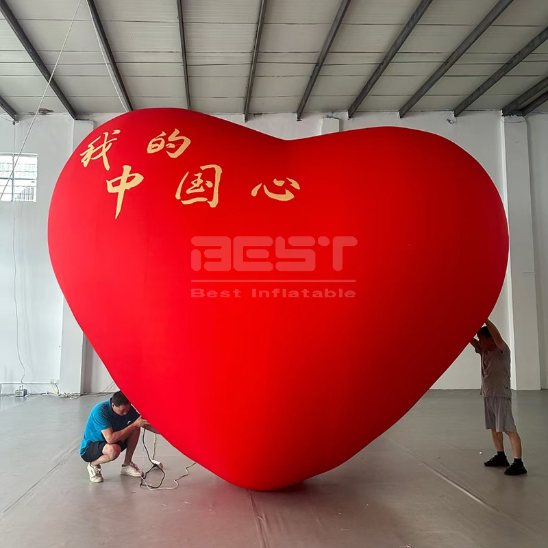 Custom Inflatable Heart Model with Lights Decoration Inflatable Red Heart for Valentine's Day