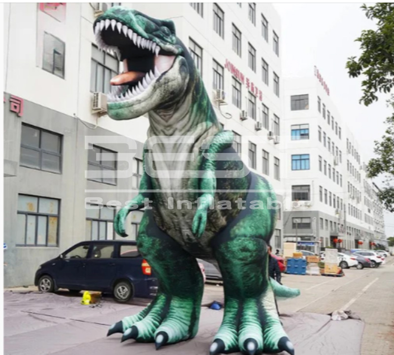 Custom-made by the manufacturer giant inflatable T-Rex for outdoor advertising