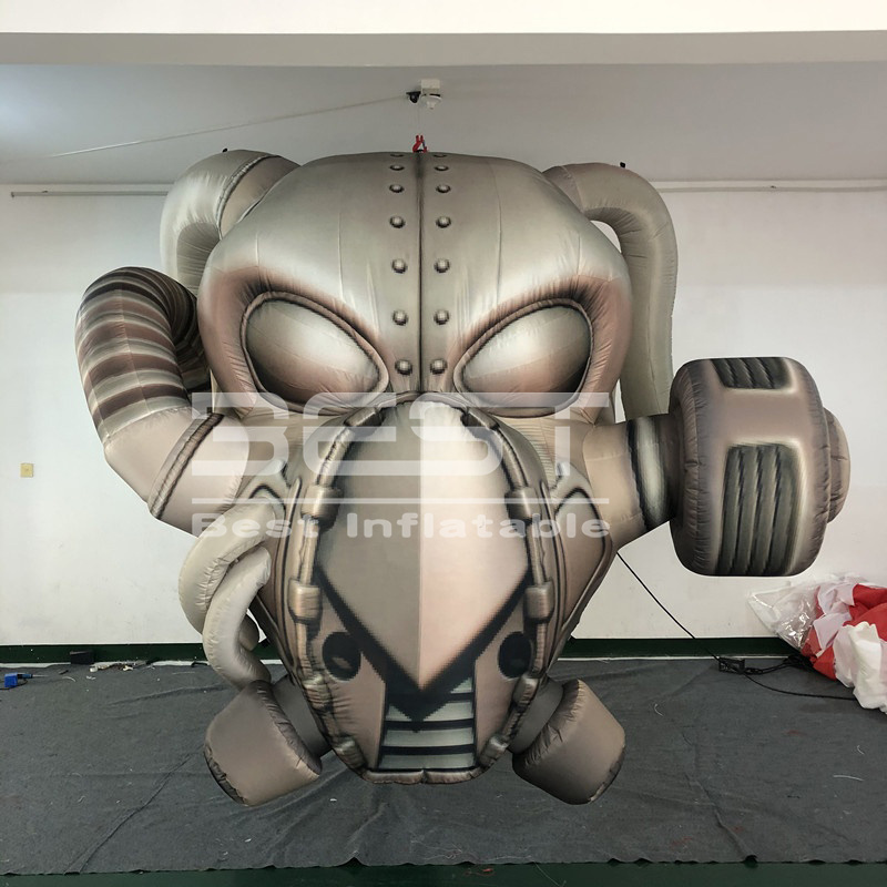 Customized inflatable devil head DJ stage deco inflatable skull head Halloween deco inflatable devil head